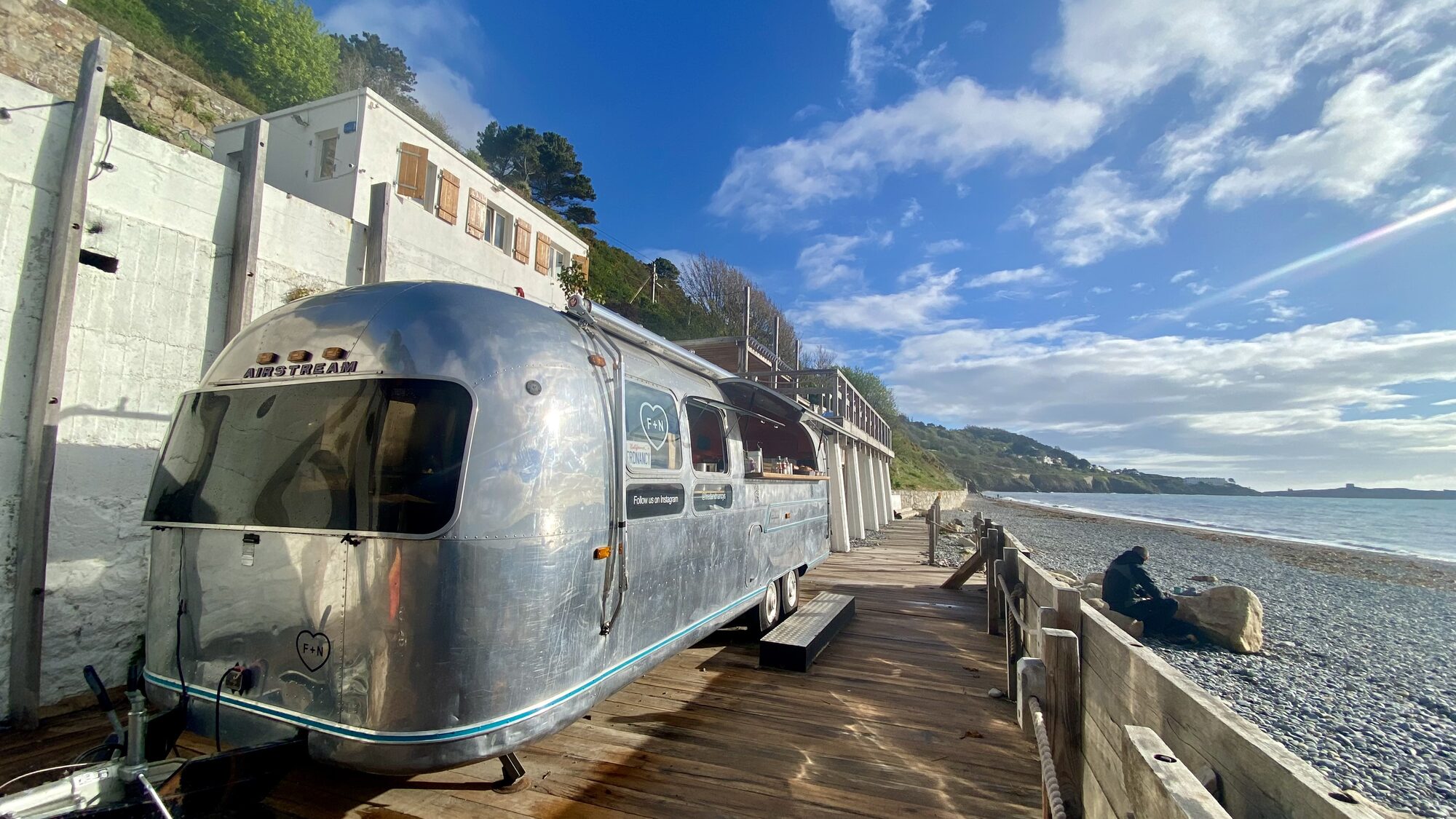 The Fred + Nancy's Airstream café on Killiney Beach.