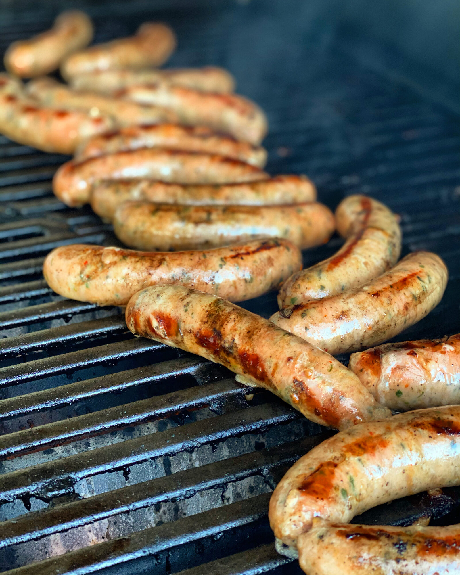 Sausages on the grill.
